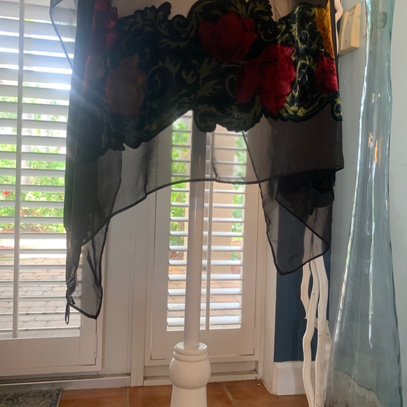 HALSTON vintage floral shawl / wrap / scarf - Picture 4 of 7